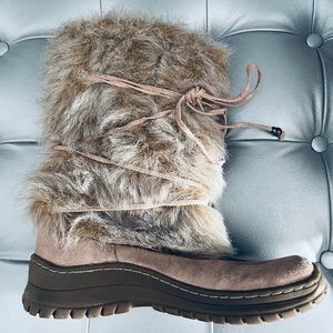 River Island Eskimo Style Faux Fur Winter Boots - size: 38 - US 5